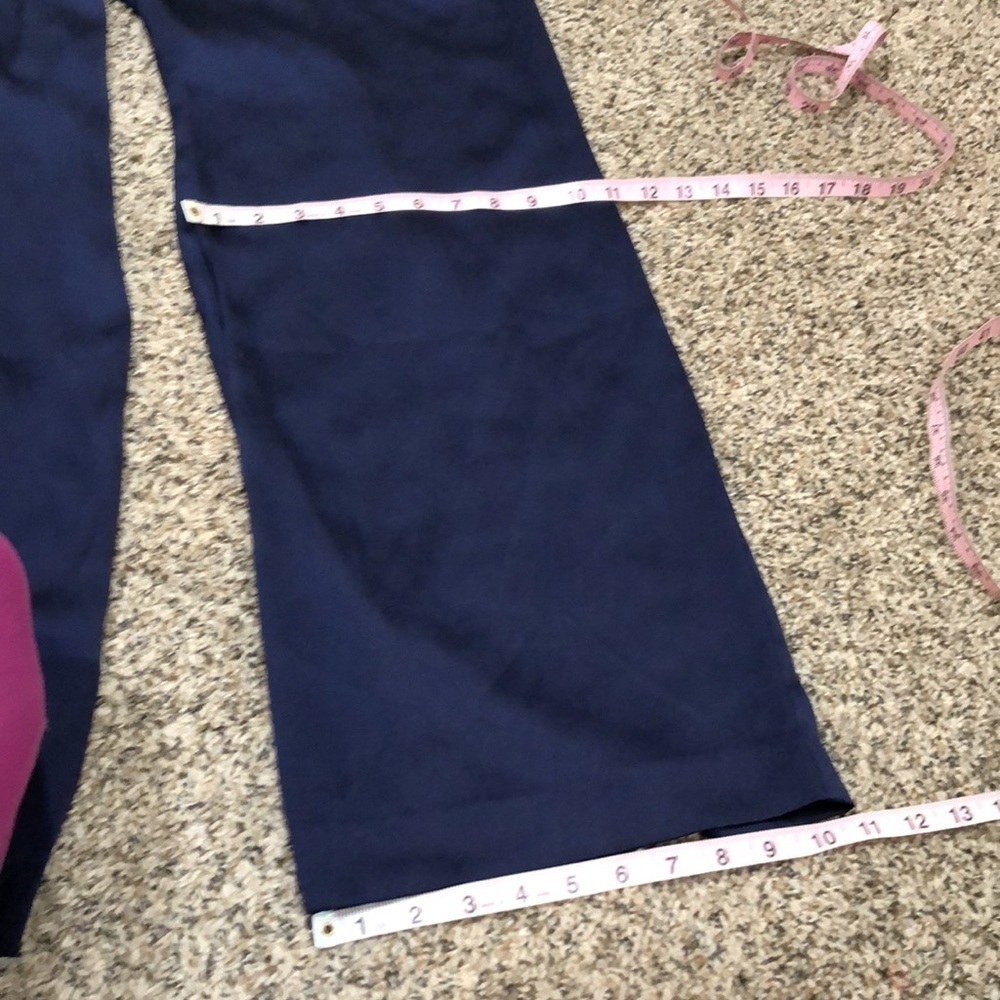 Three Floor Brigitte Jumpsuit Size US 6 Small Navy Blue Satin Ruffle Bell Sleeve - Picture 9 of 11